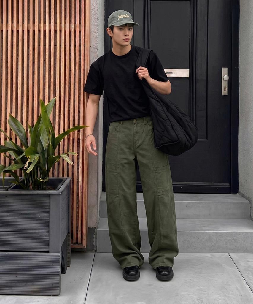 AGOD Side Cut Pocket Peachskin Cotton Pants [Light Khaki]