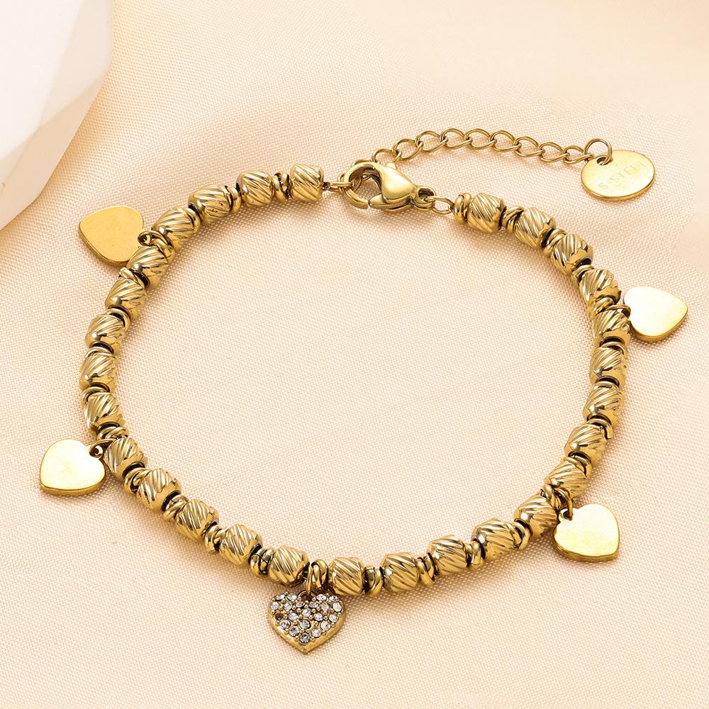 1Pcs Stainless Steel Love Point Diamond Bracelet Women's Simple Light Luxury Retro Bracelet