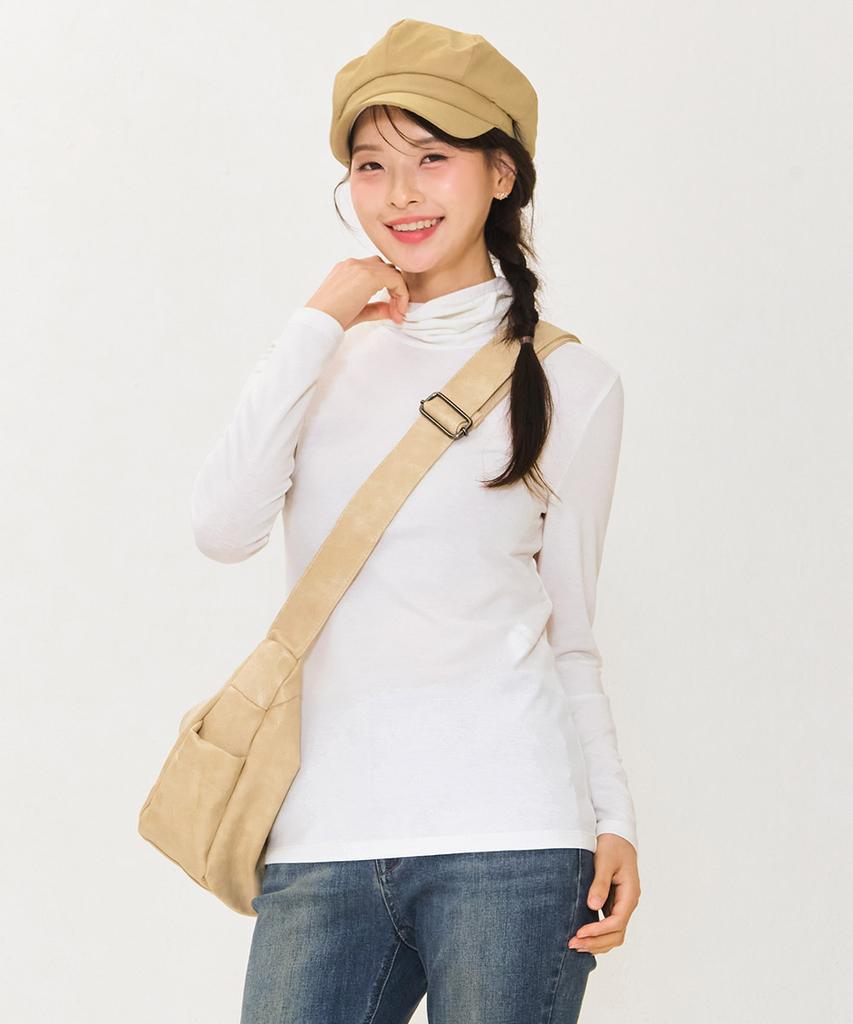 CHASECULT Women'S Basic Turtleneck T-Shirt - Ivory