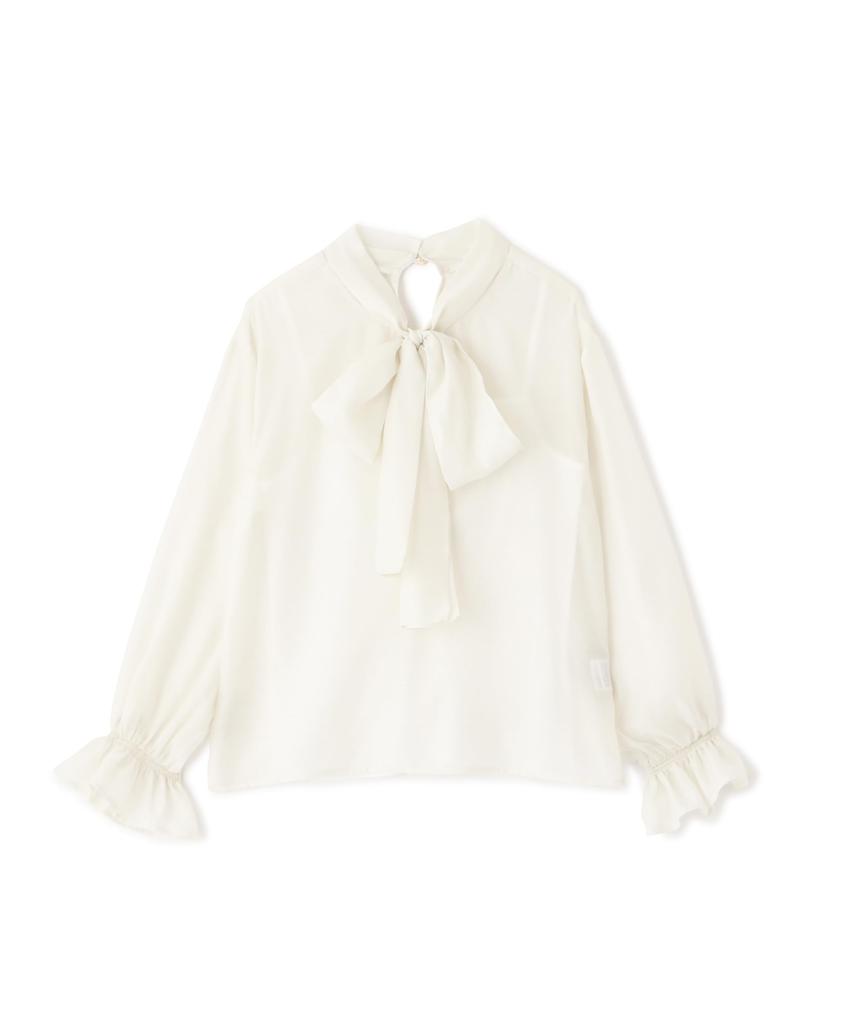 Proportion Body Dressing Big Ribbon Sheer Ecru Women's Blouse,