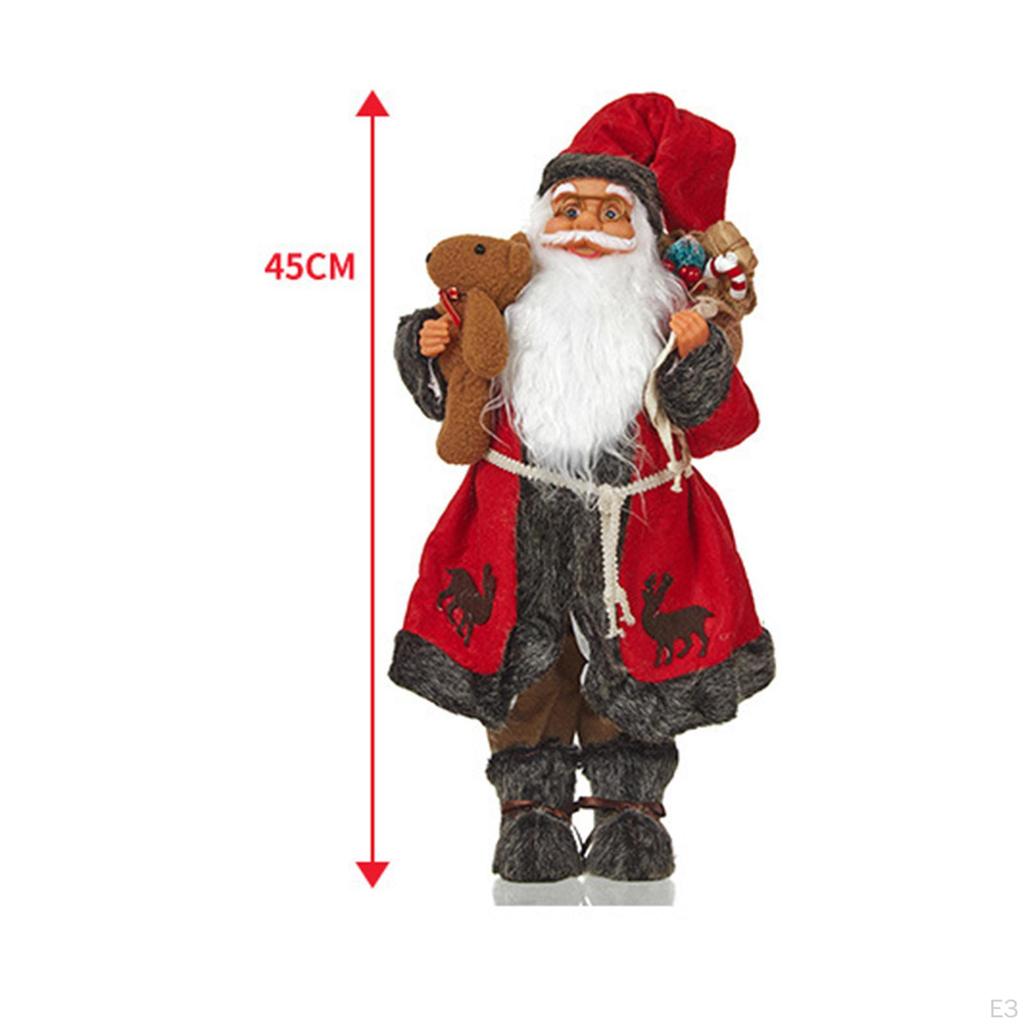 Collectible Standing Christmas Ornaments, Traditional Santa Claus Figurine,