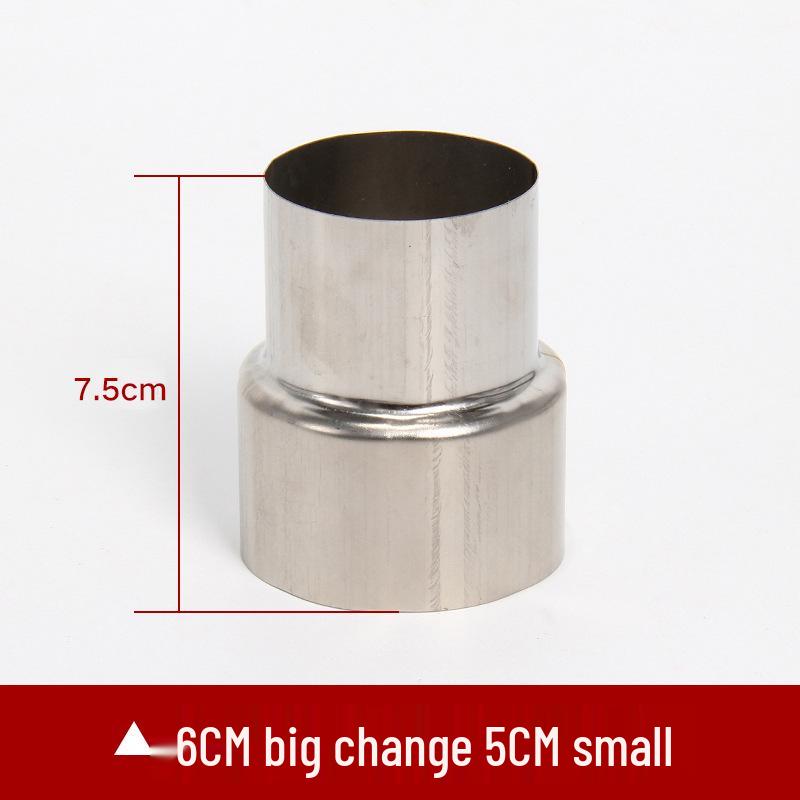 Conector Reductor pentru Coș de Fum din Oțel Inoxidabil pentru Încălzitor de Apă pe Gaz, 6cm la 5cm