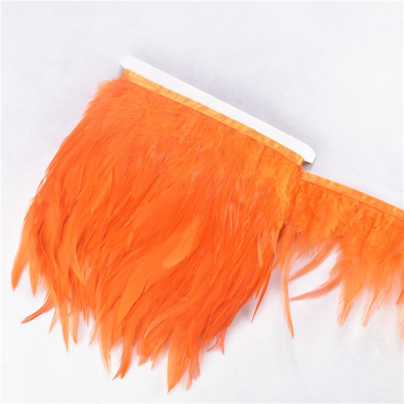 10Meters Leather Pink Rooster Neck Hackle Feather Trim Ribbon Pheasant Feathers Fringe For Crafts Plume Decoration Decor Plumas