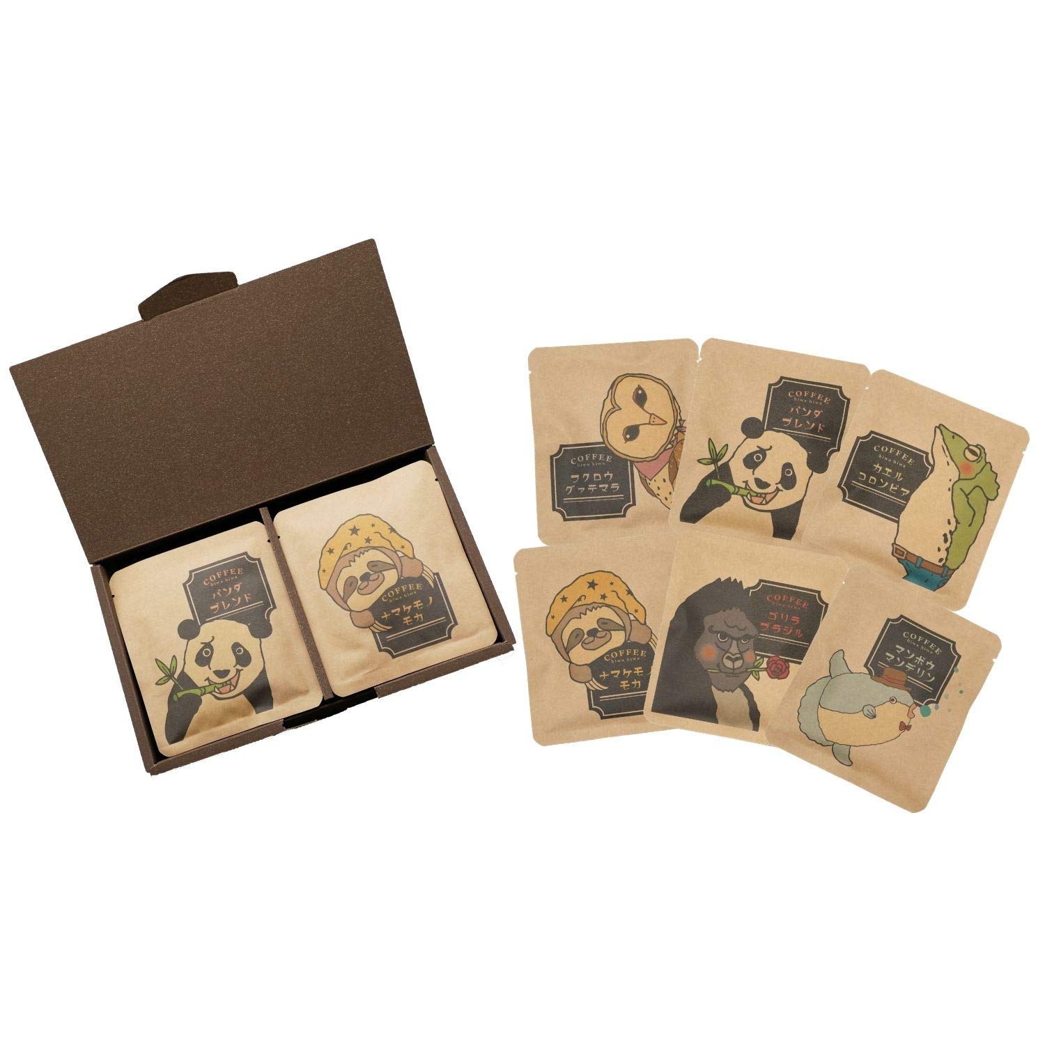 

Animal Coffee Drip Coffee Gift (6 Assorted Flavors, Gift Wrapped, 16 Bags Total) Coffee Gift Box (16 Bags) HiwaHiwa