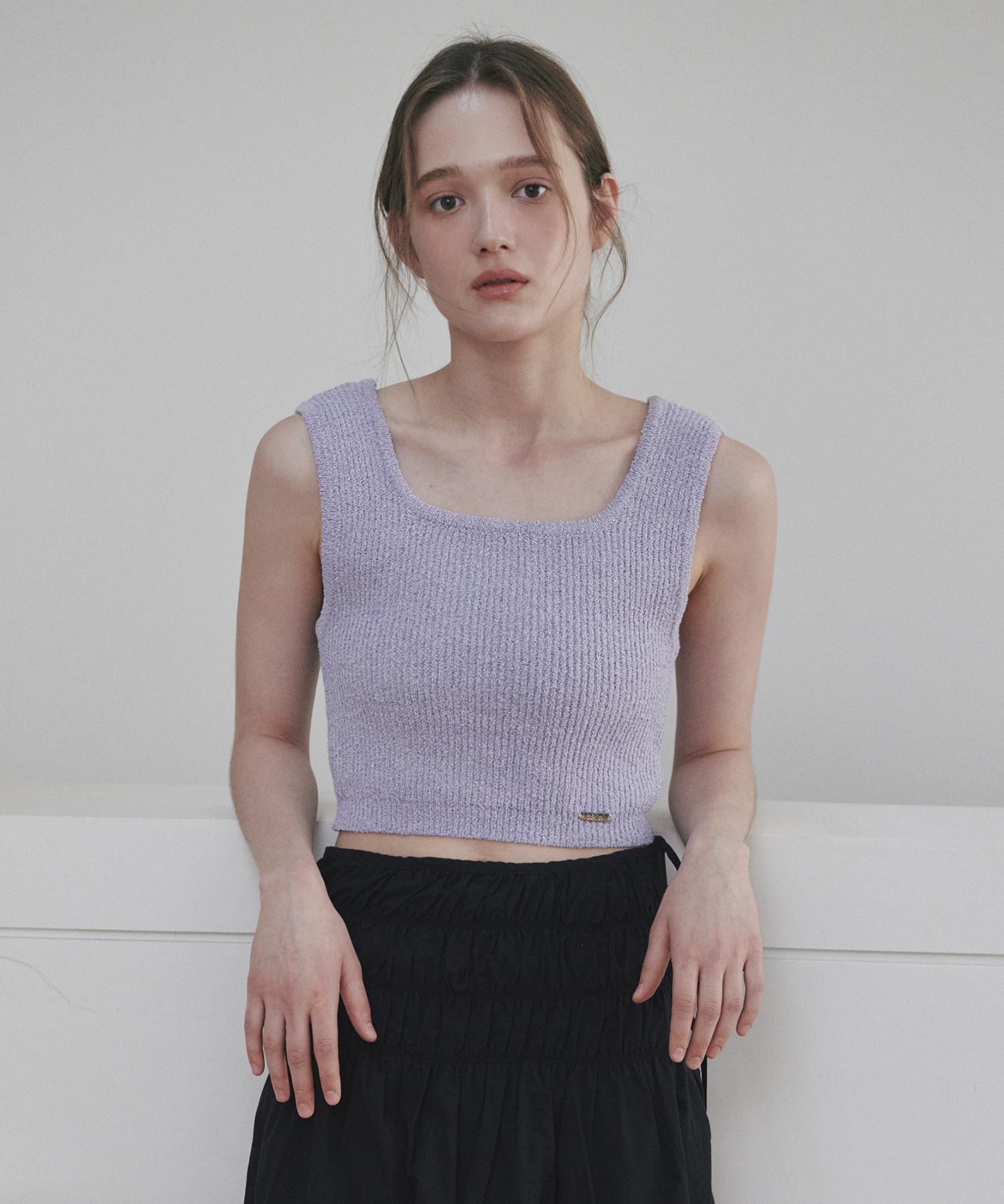 Belloel Medal Square Neck Sleeveless Lavender Free