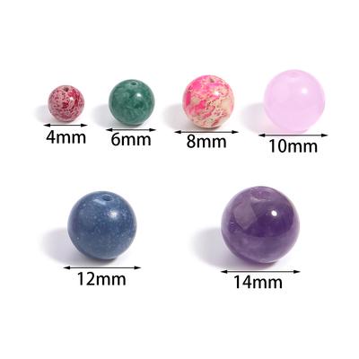 20-100 stuks 4 6 8 10 12 14 mm Natuursteen Kralen Gemengde Kleur Ronde Losse Kralen Voor Sieraden Maken DIY Ketting Armbanden Benodigdheden
