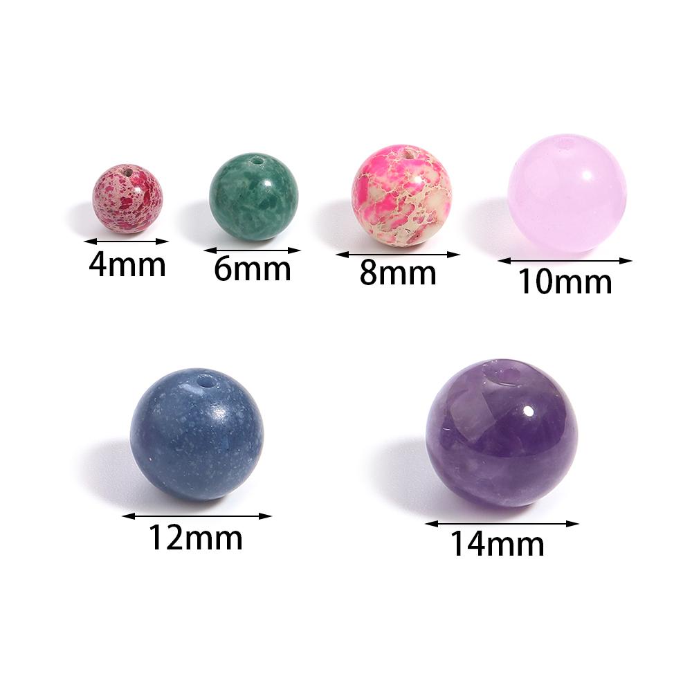 20-100pcs 4 6 8 10 12 14mm Natural Stone Beads Mixed Color Round Loose Beads For Jewelry Making DIY Necklace Bracelets Supplies