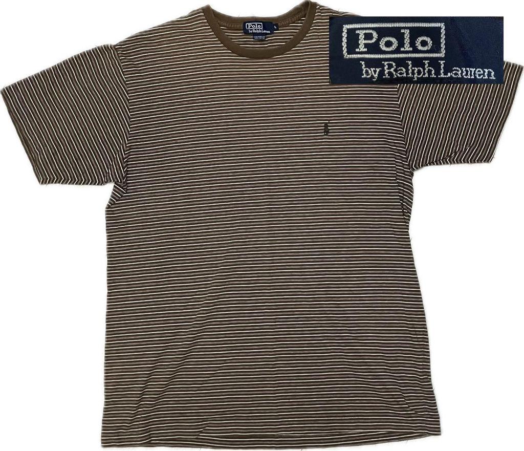 [USED] Vintage 90s Polo Ralph Lauren striped T-shirt, brown