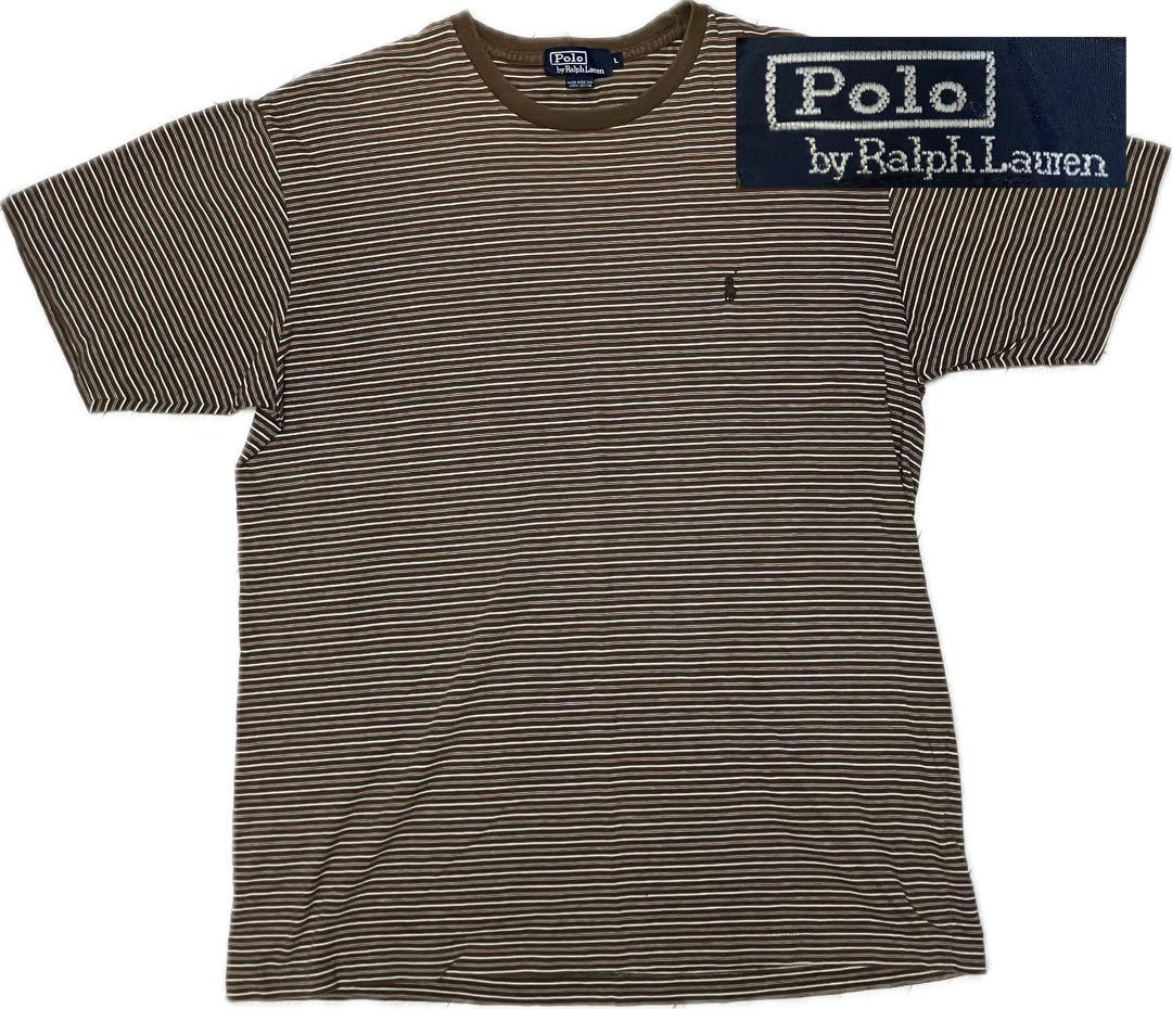 

[USED] Vintage 90s Polo Ralph Lauren striped T-shirt, brown