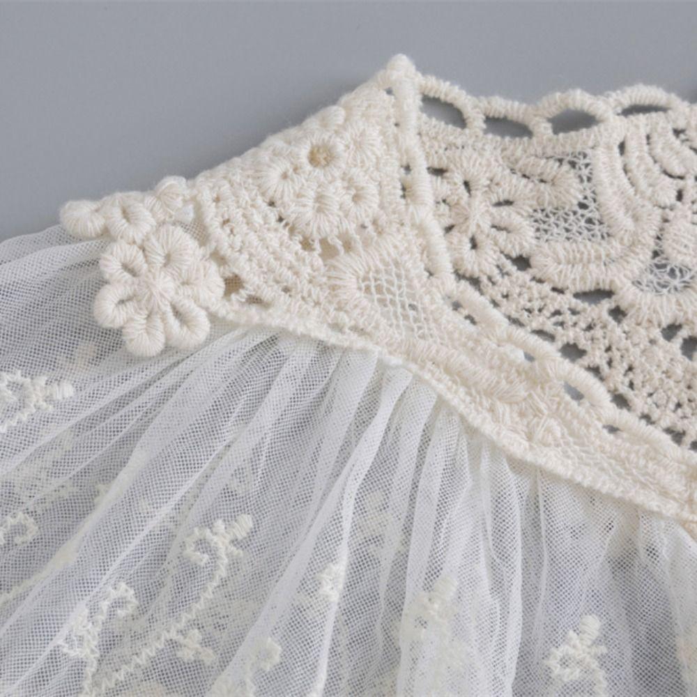 Cape Blouse False Collars Floral Small Shawl Retro Embroidered Lace Fake Collar Clothes Decoration