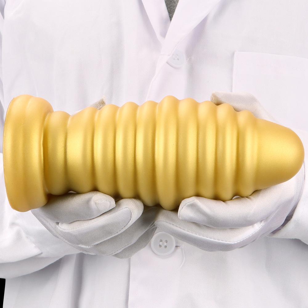 Gold Silikon Weiche Super Große Dicke Saugnapf Anal Expander Anal Plug Fisting Masturbator Großen Dildo Sex Spielzeug