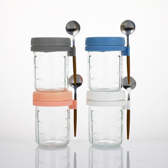 6Pcs Overnight Oat Containers with Lids Food Grade BPA Free Heat-Resistant Glass Mason Jars Airtight Leak-Proof Overnight Oats Jars