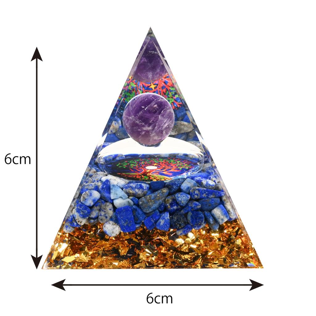 Orgonite Crystal Orgone Pyramid Tower Energy Nature Reiki Healing Chakra Object 6cm x 6cm (7)