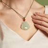 Women's Natural Xinjiang Hetian Jade Laughing Buddha Pendant Necklace - Perfect Gift for Girlfriend