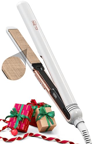 

FINETOl Hair Iron for Straightening and Curling [Silk Plate, 25-Second Fast Heat-Up, Prevents Instant Moisture Evaporation] 130°C to 220°C, 5 Temperat