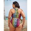 Neu Neu Leopardenmuster Bademode Damen Zweiteilig Leopardenmuster Große Größe Mollige MM Bikini Bademode
