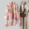 E-commerce Buckle Thin Women's Summer Travel Outer Shawl Scarf High-quality Printed Shawl