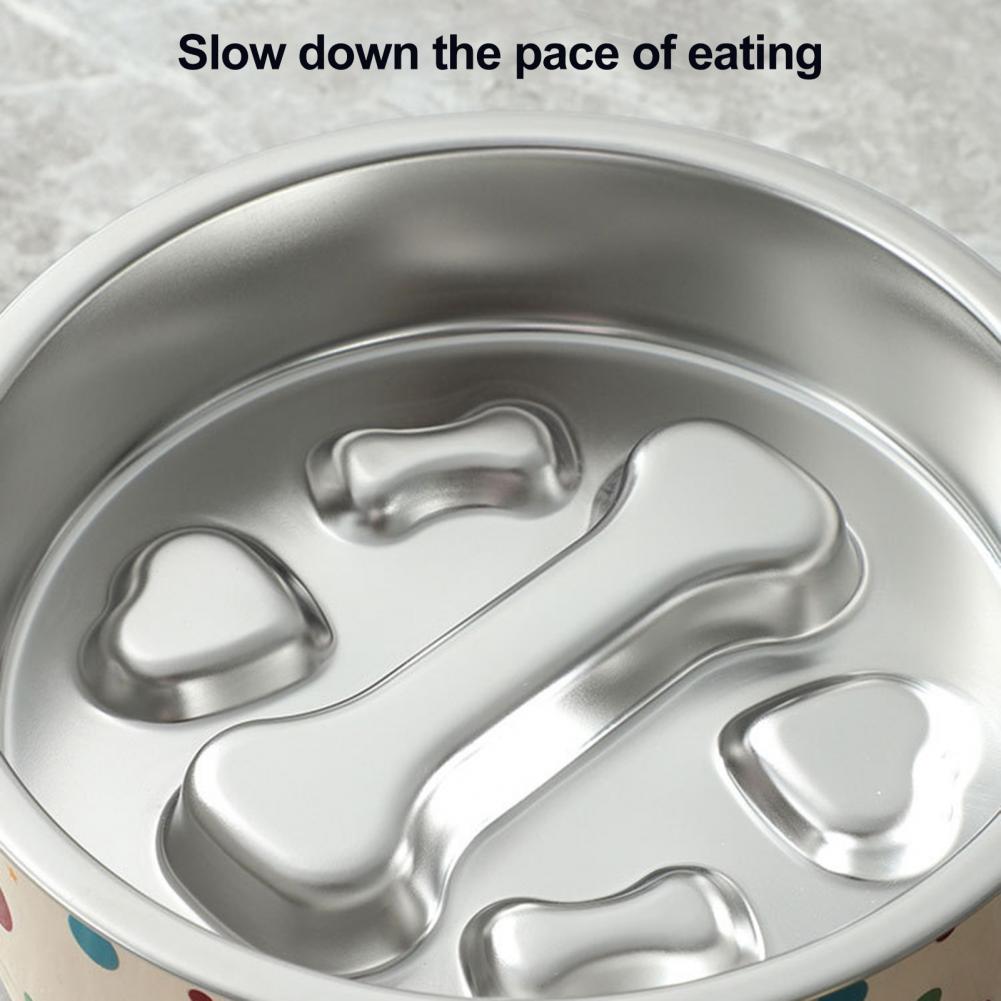 Slow Feeder Cat Bowl Anti Pet Bowl Elevated Cat Bowl with Removable Stainless Steel Slow Feeder Dish for Small Dogs Cats