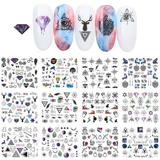 Autocolant pentru unghii Model rafinat Culoare vibrantă Efect de lungă durată Detașabil ușor de aplicat PVC decorativ Elan de Crăciun