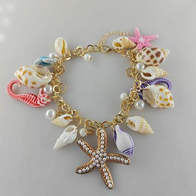 Korean Personalized Design Fashion Bracelet Trendy Tide Ocean Bohemian Style Bracelet Starfish Shell Pearl Bracelet
