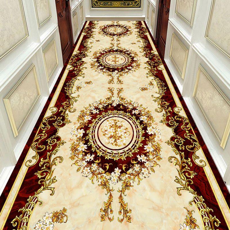 Autumn Style Long Lobby Carpet Fresh Green Grass Pattern Stairway Hallway Home Corridor Carpet Aisle Party Wedding Red Area Rugs