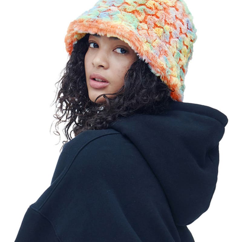 DILETTANTISME Orange Marmalade Eco-Fur Bucket Hat