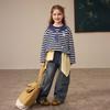 ASK JUNIOR Girls' Striped Long Sleeve Mock Collar T-Shirt