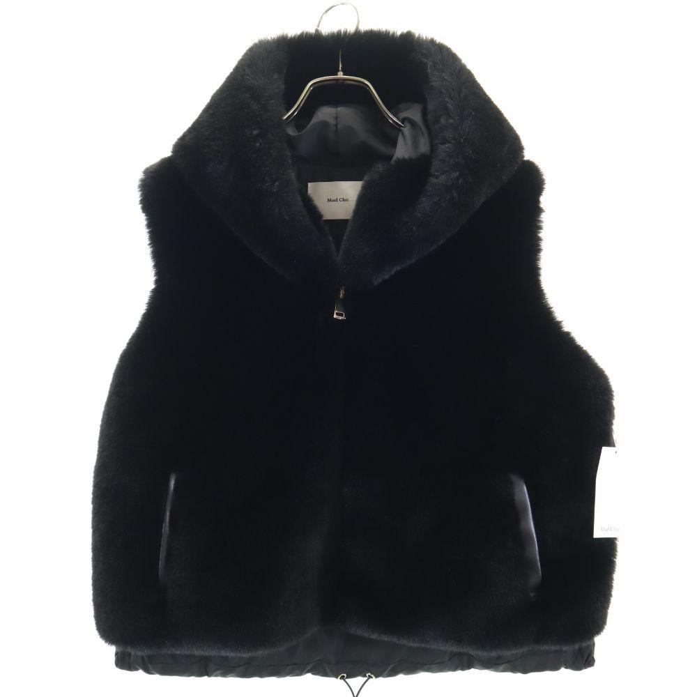 

unused Muel Chic Faux fur padding Best F black Food tagged Women Used