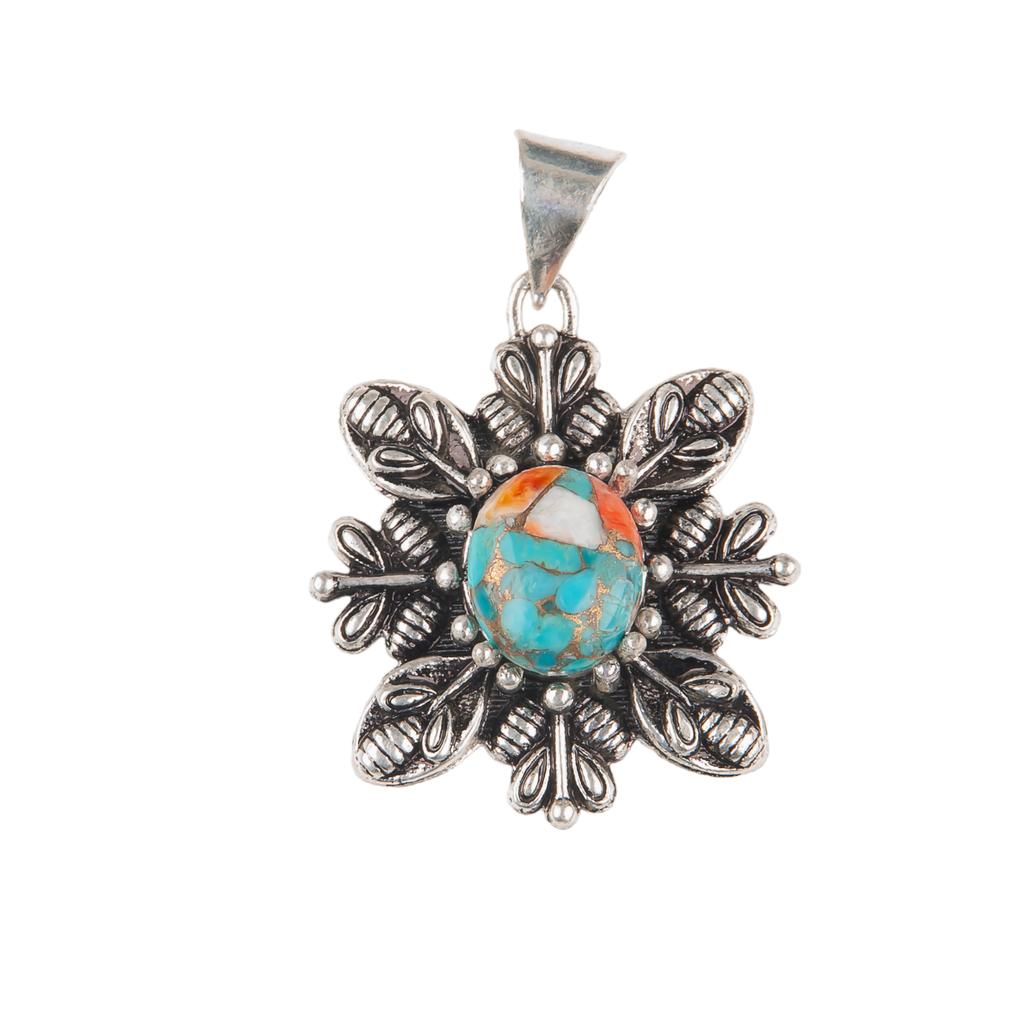 Asthenic Multi Gemstone Pendant, 925 Sterling Silver Jewelry, Handmade Pendant CP-10
