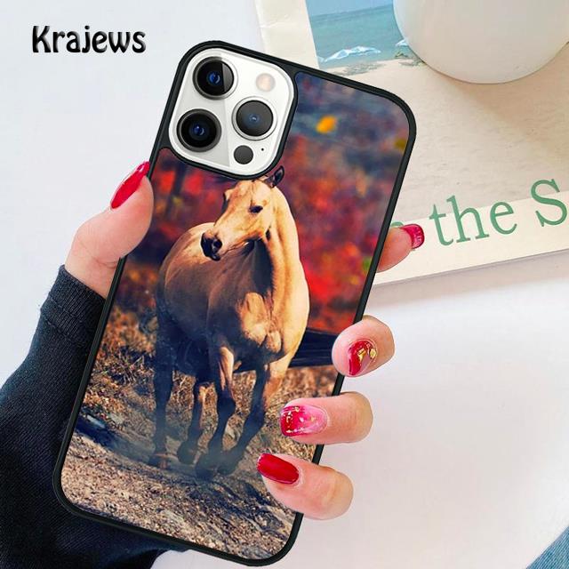 Brown Paint Horse Stallion soft Phone Case Cover For iPhone 17 Air 16 15 14 plus 12 13 pro max coque Fundas