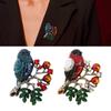 Stylish Alloy Bird Pin Adorned With Glittering Rhinestones Decorative Animal Brooch For Coats Blouses Accessories