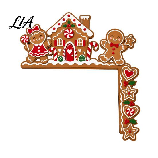 Wooden Door Frame Decor Christmas Corner Decor, Festive Gnome/Gingerbread House/Letter Sign, No Seasonal Art Drill Topper for Home Holiday Interior