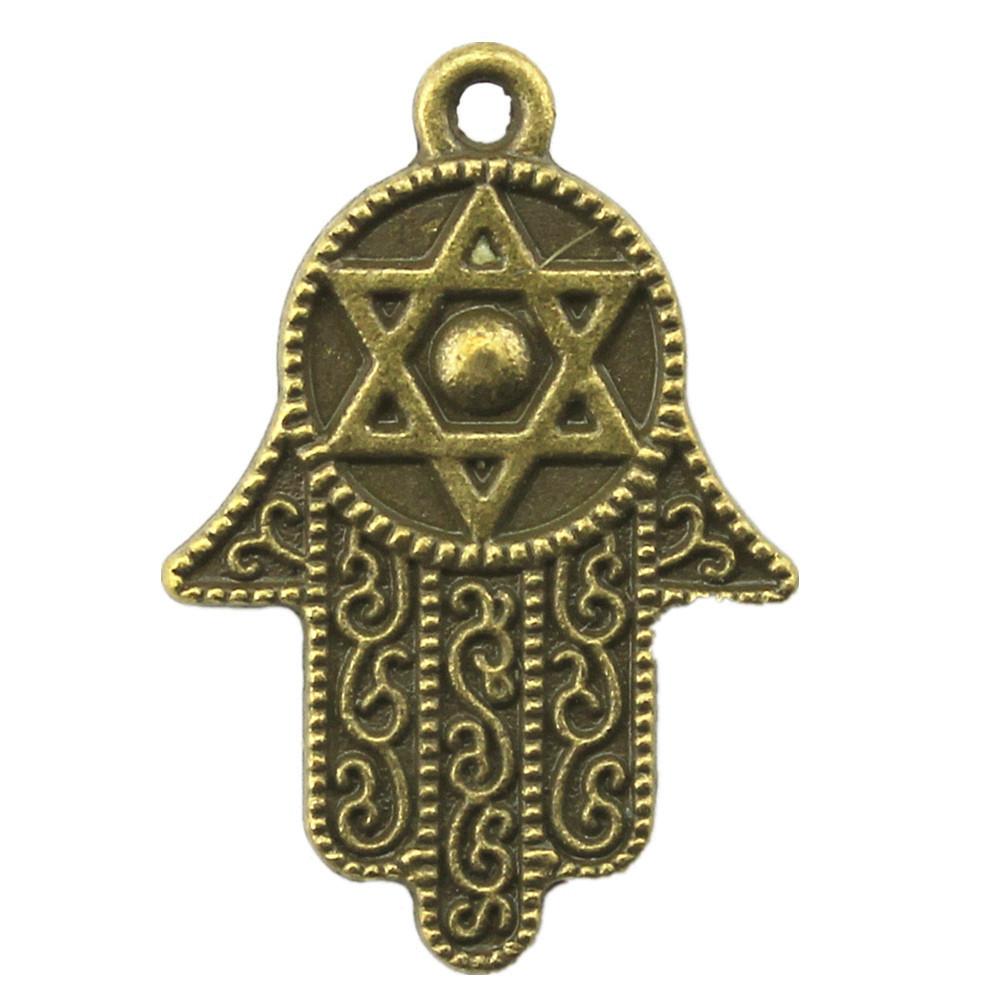 Alloy Hamsa Hand Charms Amulet Pendants For Good Luck Jewelry Making