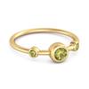 Peridot Triple Bezel-Set Ring - Sterling Silver Gold Vermeil