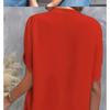 Damen 2025 Sommer Casual Einfarbig V-Ausschnitt Locker Bluse Tops für Damen