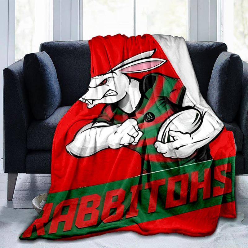Nrl Rabbit Artwork Design Blanket Suitable for Sofas, Beds, Offices, And Camping - Perfect Gift for Halloween Christmas