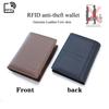 Men's RFID Genuine Leather 3-Fold Wallet with Zipper Coin Purse and Card Holder.