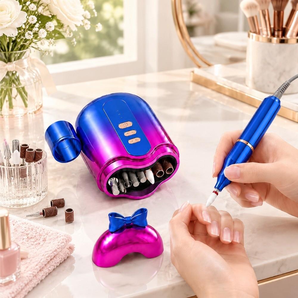 Portable Nail Drill Machine Rechargeable Electric Nail Grinder Nail Grinding Tool Salon Use