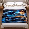Decorative Artwork Theme Soft Blanket Personalized Custom Name Text Print Warm Blanket Home Sofa Bedroom Decor