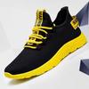 Scarpe Sportive alla Moda da Uomo in Rete Nera e Rossa con Design Traspirante Intrecciato Fly