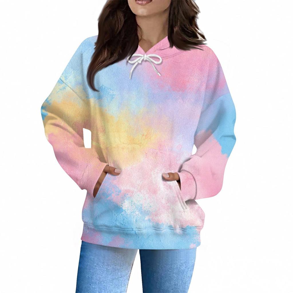 Damenmode Täglicher Lässiger Hoodie Langarm Bedrucktes Oberteil