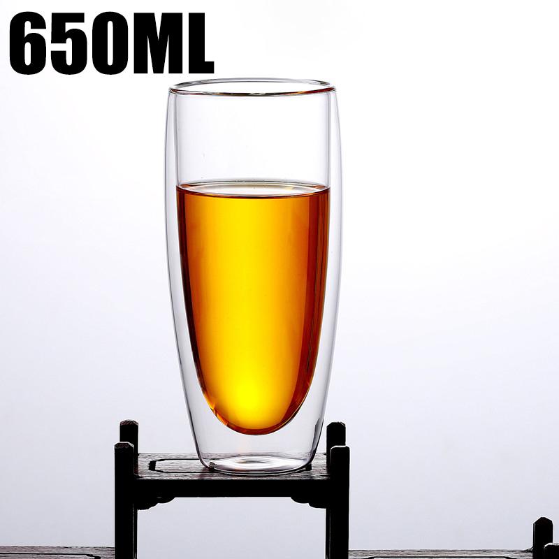 80/150/250/450/650ml Double-Wall Insulated Clear Glass Espresso Cups Perfect For Tea, Coffee, Latte, Cafe, Milk, Restaurant Use