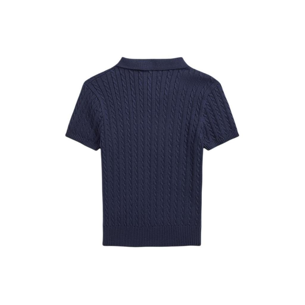 Polo Ralph Lauren Polo Shirt Ss24 Logo Small Pony Embroidered Button Short Sleeve Kids Tops Dark-Blue CWPOSWEG6820439-400