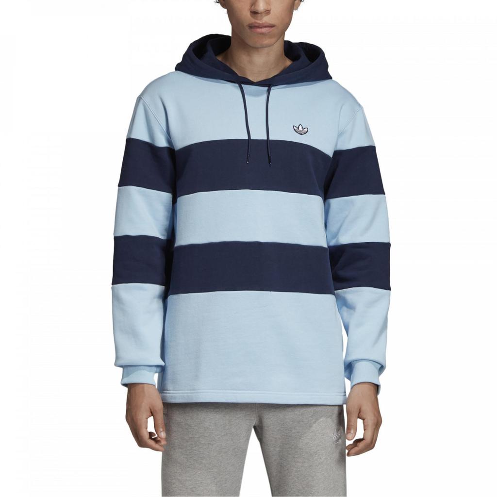Adidas Originals Samstag Patchwork Drawstring Hoodie Men Hoodie Light-Blue EC9303