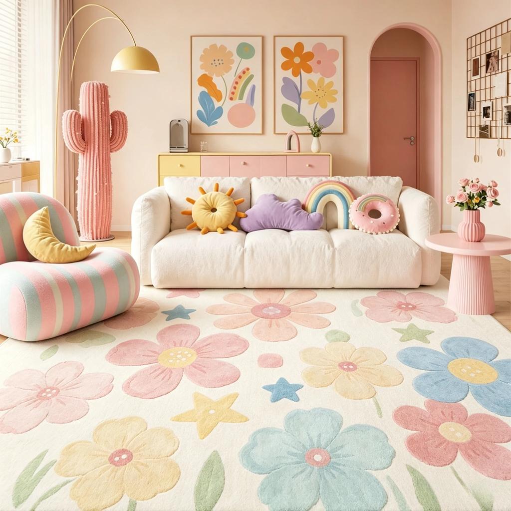 Cream Style Bedroom Decor Plush Carpet Large Area Carpets for Living Room Home Fluffy Soft Floor Mat Thicken Lounge Washable Rug