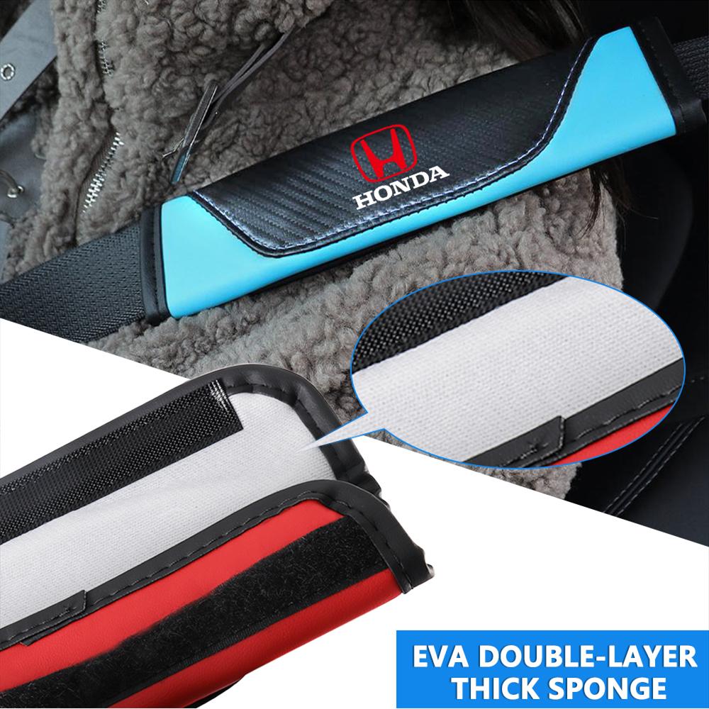 2pcs Car Safety Belt Cover Adjustable Seat Belt Cover Shoulder Protector Pad For Honda Civic Accord CRV Jazz Fit Odyssey 10th RV4