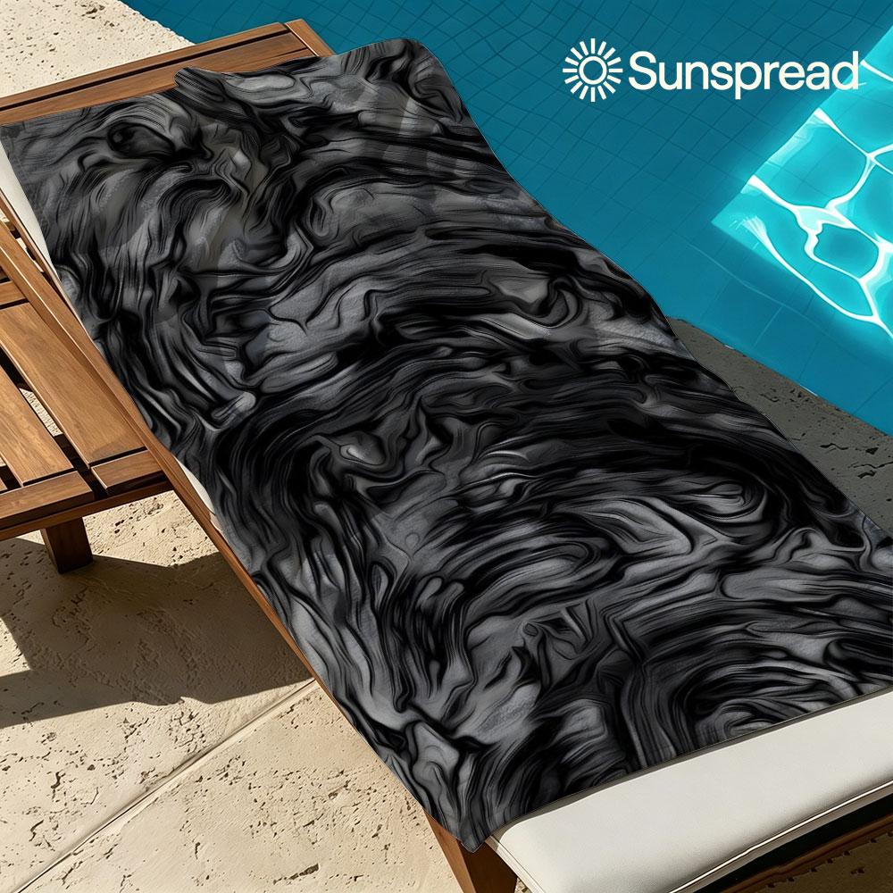 Black Ripple Quick Drying Bath Towel Microfiber Beach Towel Light Weight Swimming Camping Yoga Beach Out