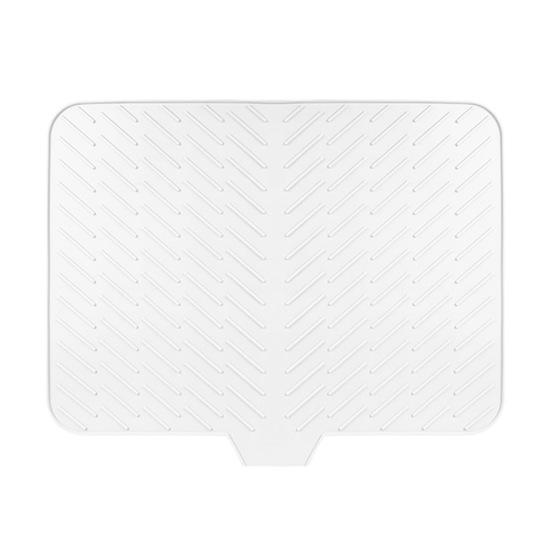Silicone Drain Mat Quick-Drying Design Raised Ridges Bottom Slope Dish Drainer Kitchen Dining Room Sink Organizer Mat