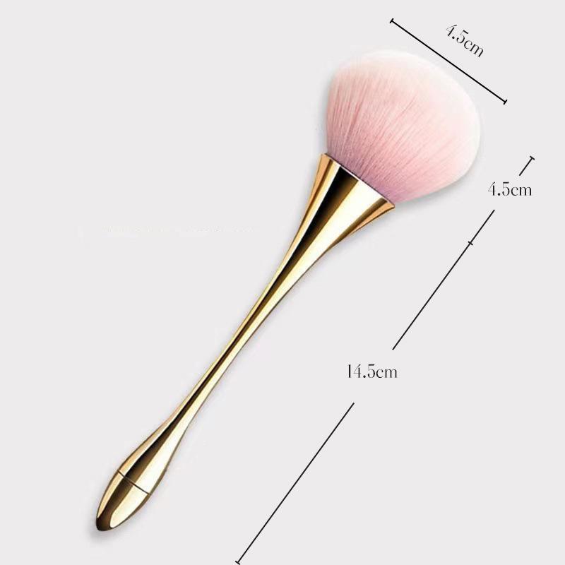 

Rose Golden Fan Makeup Brush,Cosmetic Brush Loose Powder Brush ,Highlighting Brush Blush Brush-Soft Hair Makeup Fixing