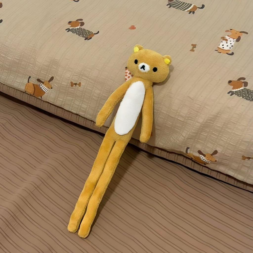 Hot Long Leg Rilakkuma Cartoon Toy Soft Stuffed Doll Bag Pendant Keychain Cute Gift ForWomen Bag Decoration Home Ornament Gifts